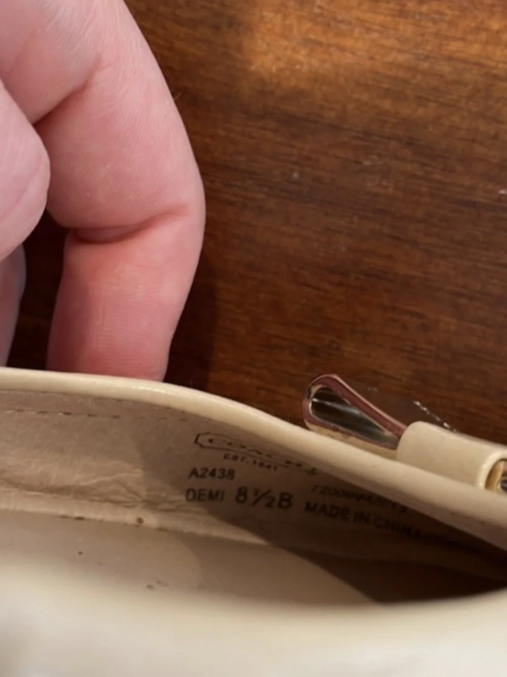 Coach Two-Tone Patent Bow Cap-Toe Ballet Flats in Beige and Black